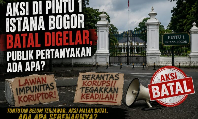 Aksi di Pintu 1 Istana Bogor Batal Digelar, Publik Pertanyakan Ada Apa? Aksi di Pintu 1 Istana Bogor Batal Digelar, Publik Pertanyakan Ada Apa?
