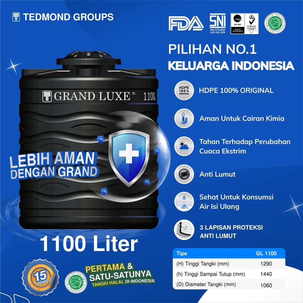 Katalog harga Tangki Air Grand Luxe 1100 Liter