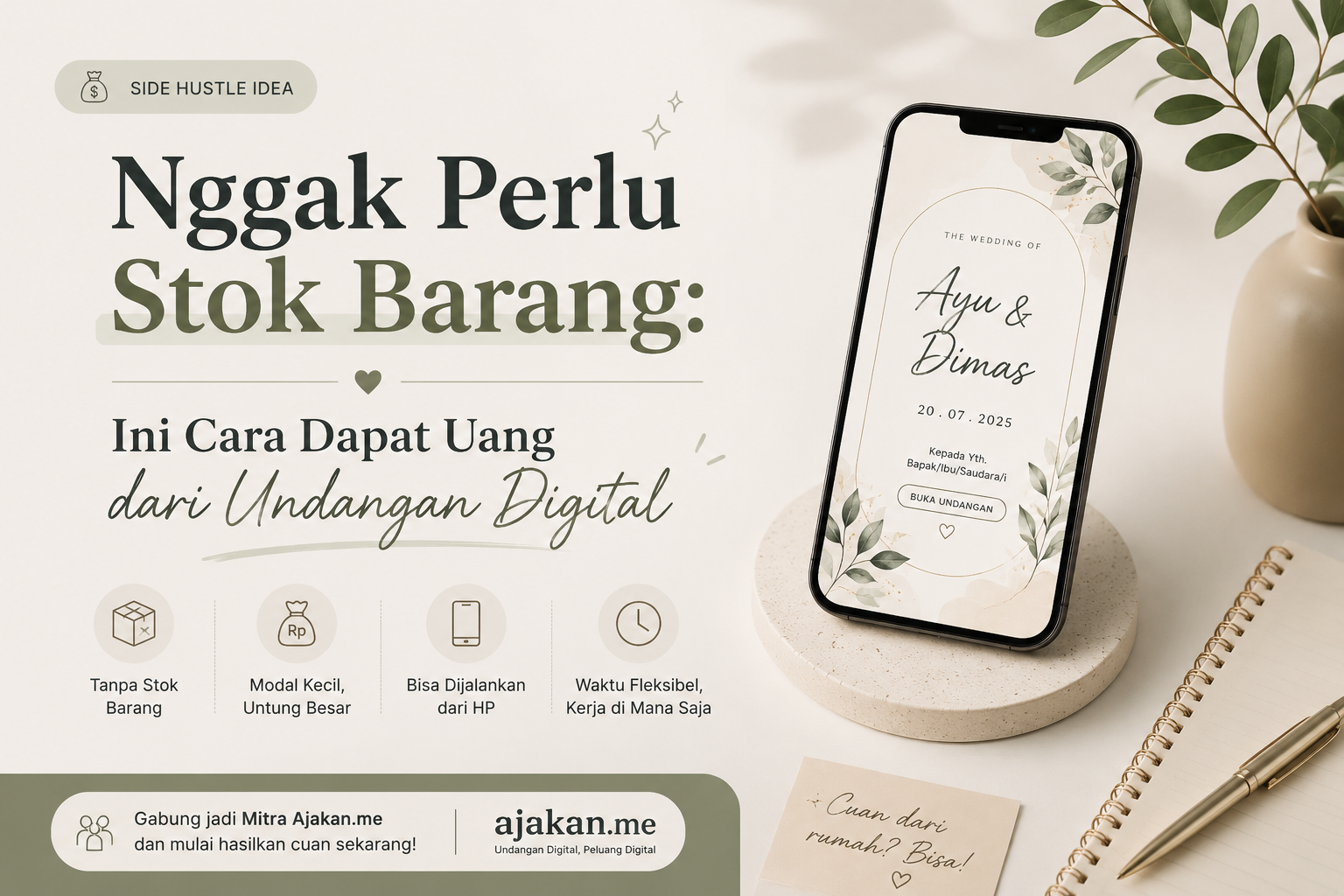 Nggak Perlu Stok Barang: Cara Cuan dari Bisnis Undangan Digital