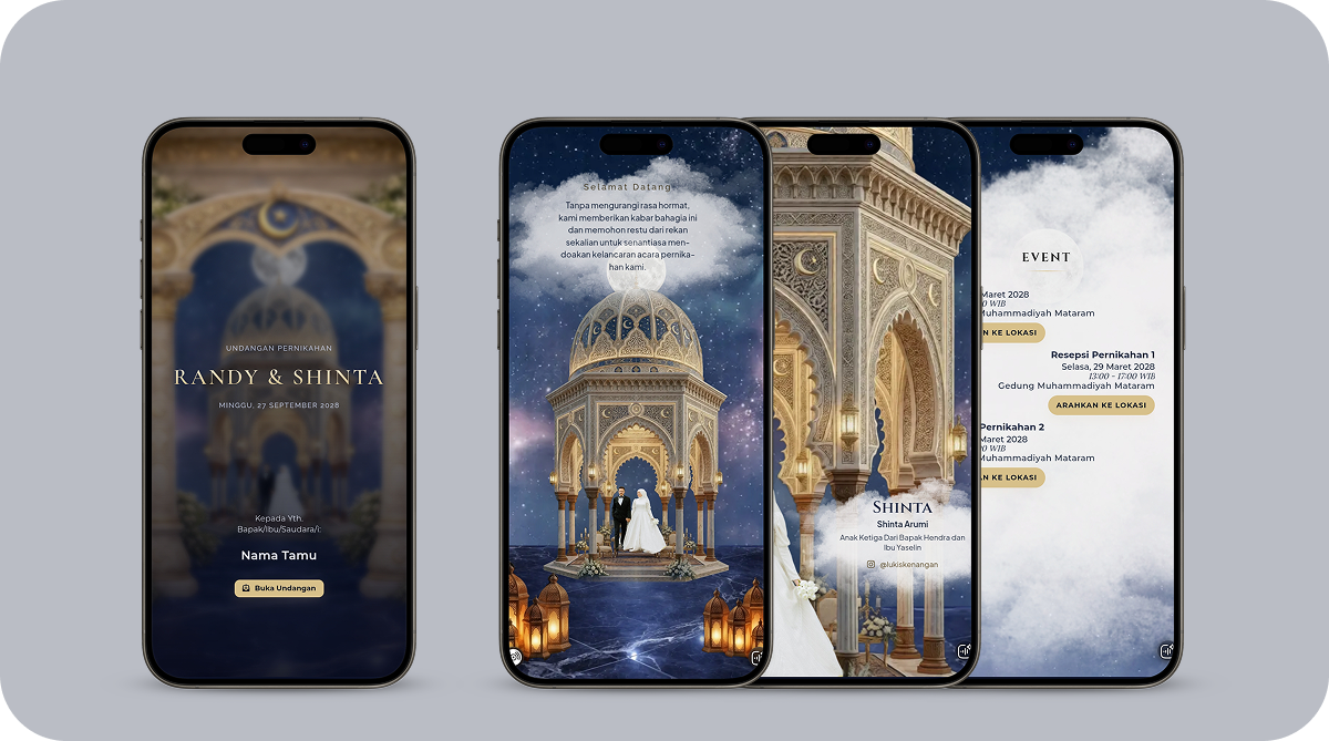 Celestial Dome: Template Undangan Digital Bernuansa Langit yang Mewah dan E