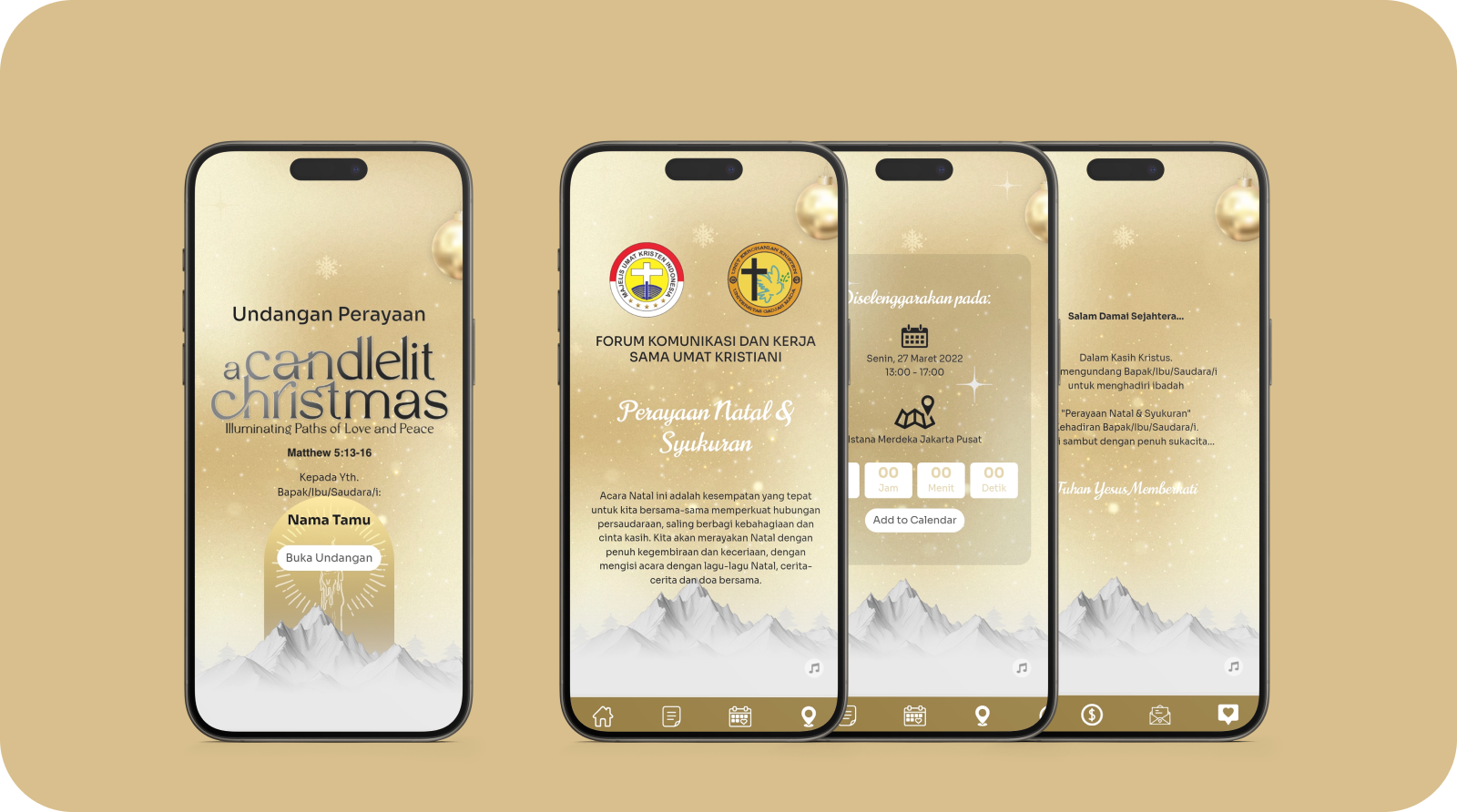 Mockup Golden Peace Christmas