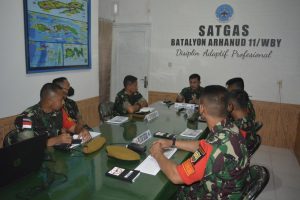 Dirsen Pussenarhanud Kodiklatad kunjungi Pos Kotis Satgas Kodim Maluku Yonarhanud 11/WBY IMG 20211213 WA0196