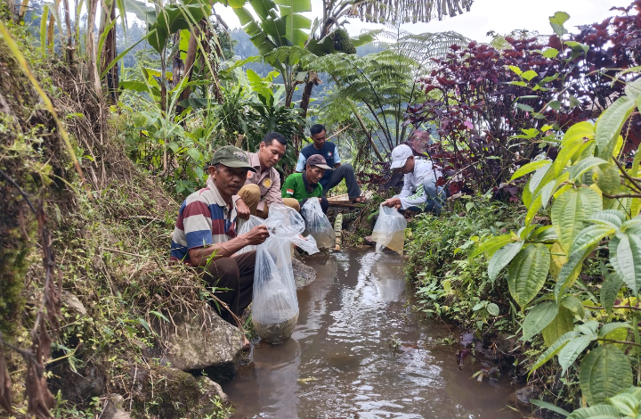 Tebar 4000 Bibit Ikan di Hulu Sungai Cipurabakti, Kolaborasi Komunitas dan Instansi Dorong Pelestarian Lingkungan
