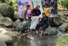 Pemdes Gunung Picung Tebar 2.000 Bibit Ikan di Sungai Cigamea, Dorong Gerakan Cinta Lingkungan