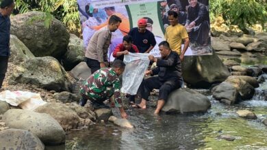 Pemdes Gunung Picung Tebar 2.000 Bibit Ikan di Sungai Cigamea, Dorong Gerakan Cinta Lingkungan