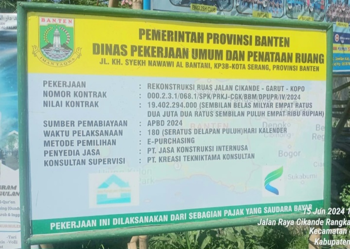 Pekerjaan Rekontruksi Ruas Jalan CGK Diduga Tidak Sesuai KAK