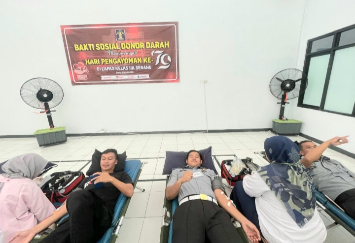 Peringatan Hari Penganyoman ke-79 Petugas LP Kelas IIA Serang Giat Bhakti Sosial Donor Darah