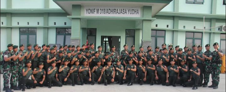 Pelaksanaan Upacara Kenaikan Pangkat Prajurit Yonif 318/Adhirajasa Yudha di Sajira Lebak
