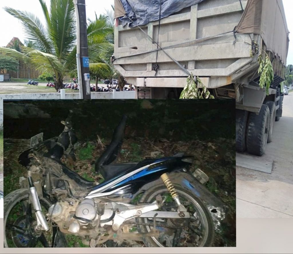 Sepeda Motor Hantam Dumtruck,  Satu Pelajar Meninggal, Satu Kritis