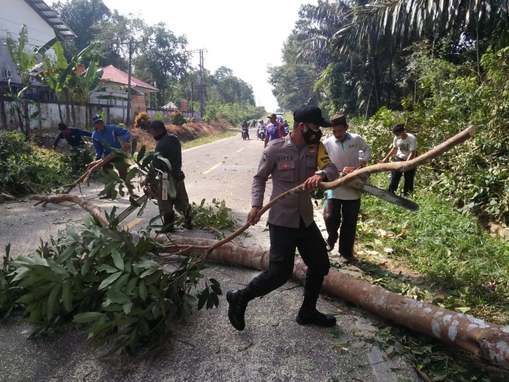 Bhabinkamtibmas Cambai bersama masyarakat adakan Gotong Royong bersama