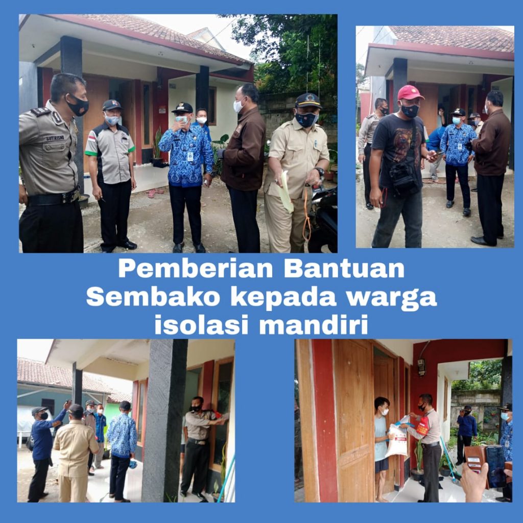 LURAH DAN BHABINKAMTIBMAS KEL. CIBADAK MEMBERIKAN BANTUAN SEMBAKO KEPADA WARGA RW. 01 CIBADAK