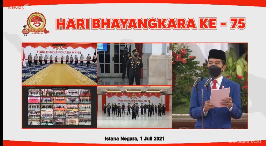 HUT Bhayangkara ke-75, Presiden Jokowi Aprsiasi Polri Tangani Pandemi COVID-19