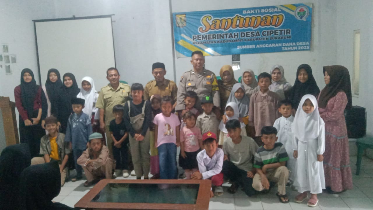 Puluhan Yatim di Desa Cipetir, di berikan Santunan oleh Pemerintah Desa Cipetir