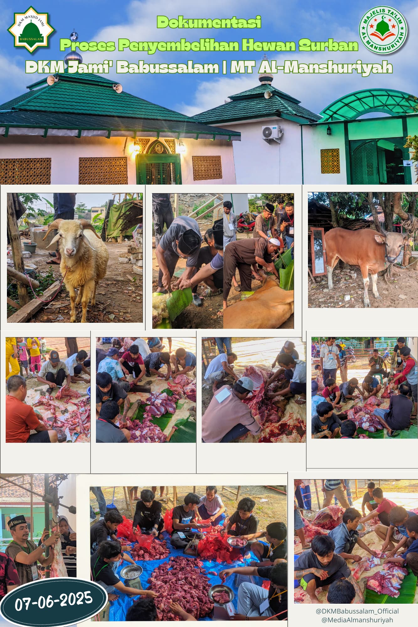 Panitia Masjid Jami' Babussalam Berbagi Kebahagiaan Daging Kurban Kepada Warga di Hari Raya Idul Adha Panitia Masjid Jami' Babussalam Berbagi Kebahagiaan Daging Kurban Kepada Warga di Hari Raya Idul Adha