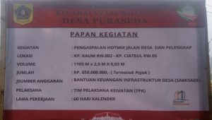 Desa Puraseda Resmi Launching Program BKID (SAMISADE) Untuk Pengaspalan Jalan Desa