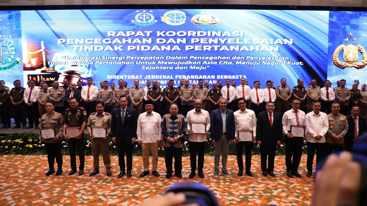 Buka Rakor Pencegahan dan Penyelesaian Tindak Pidana Pertanahan, Menteri Nusron Ajak APH Pererat Kolaborasi Berantas Mafia Tanah