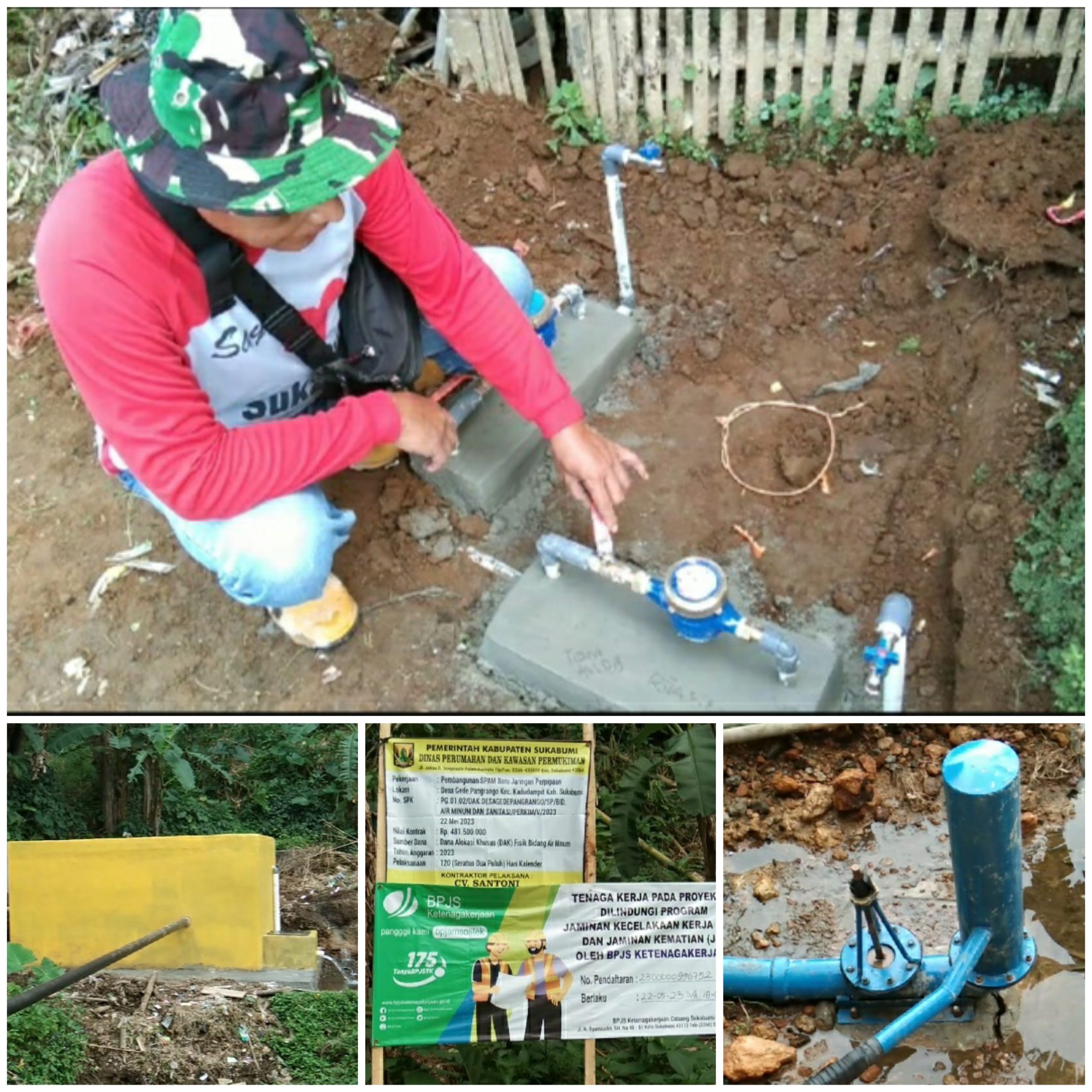 Dinas Perkimsih Kabupaten Sukabumi Realisasikan DAK Tahun 2023 Bidang SPAM di Desa Gede Pangrango