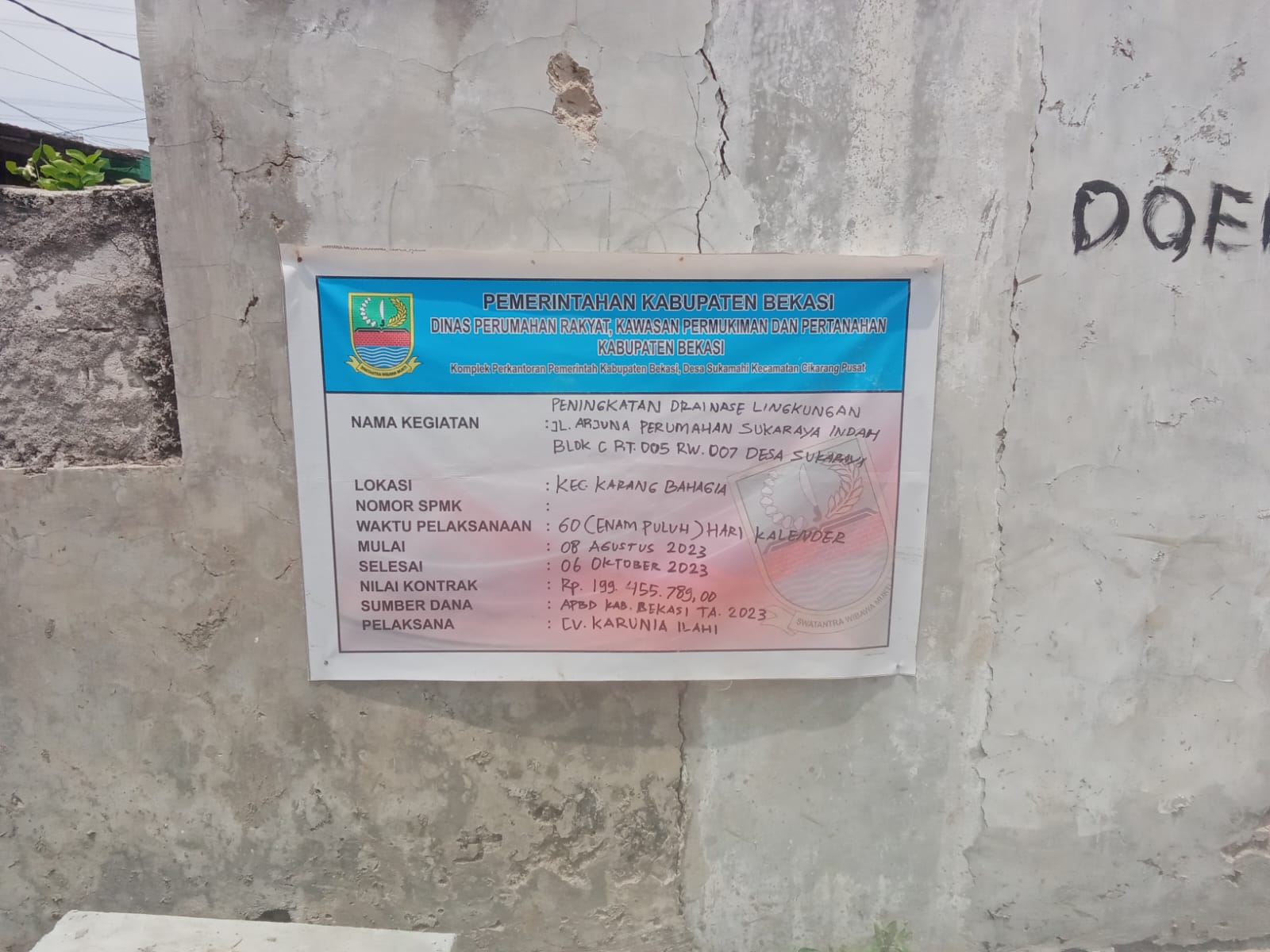 Diduga CV. Karunia Ilahi Mengerjakan Proyek Pemasangan U-Ditch di Perumahan Sukaraya Indah Asal - asalan