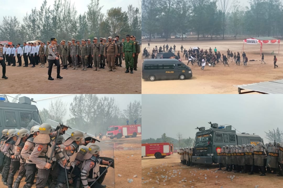 Sukseskan Pemilu 2024, Polres Bangka Barat Gelar Simulasi Sispamkota