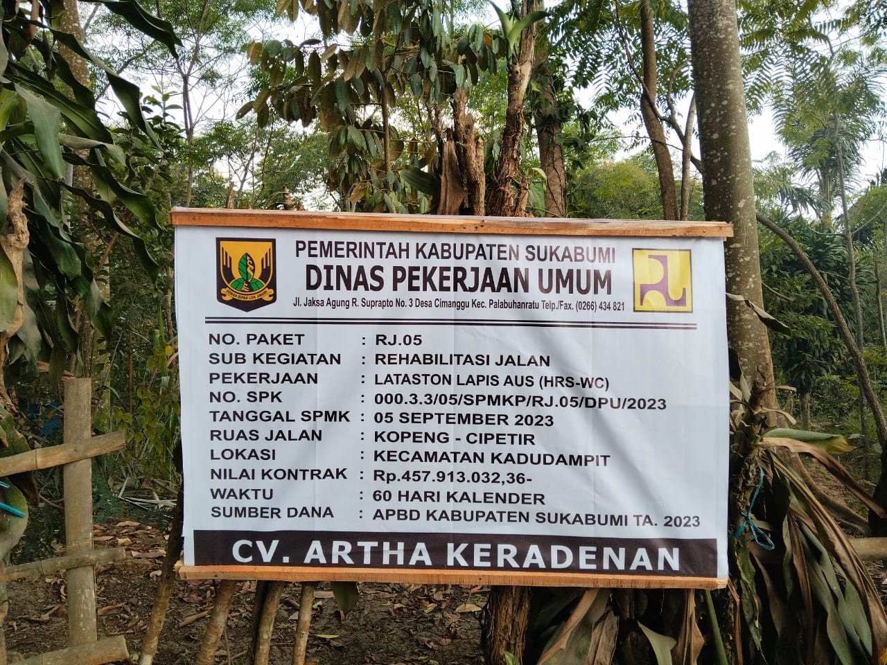 PU Kabupaten Sukabumi Rehab Jalan Ruas Cipetir-Kopeng Di Desa Cipetir