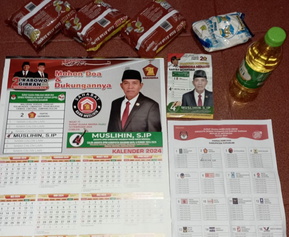 Diduga Kampanye Terselubung, Caleg DPRD Kabupaten Sukabumi Bagi-Bagi Paket Bingkisan
