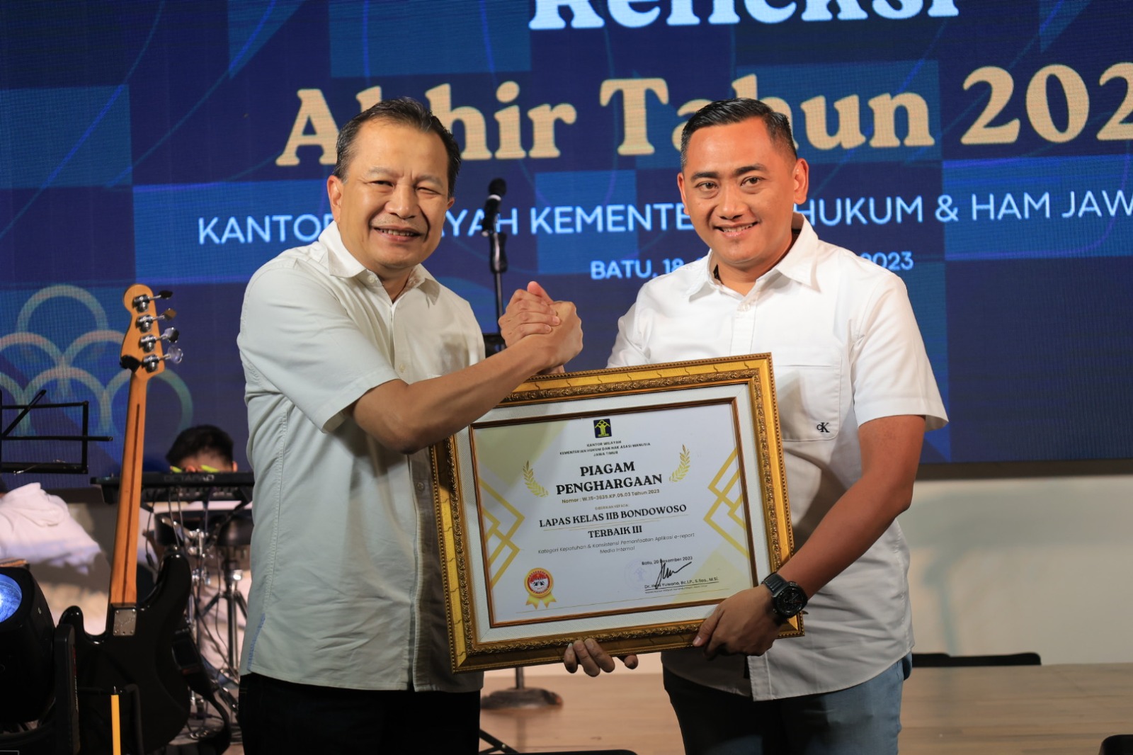 Lapas Bondowoso Rengkuh Dua Penghargaan Pada Pengujung Tahun 2023