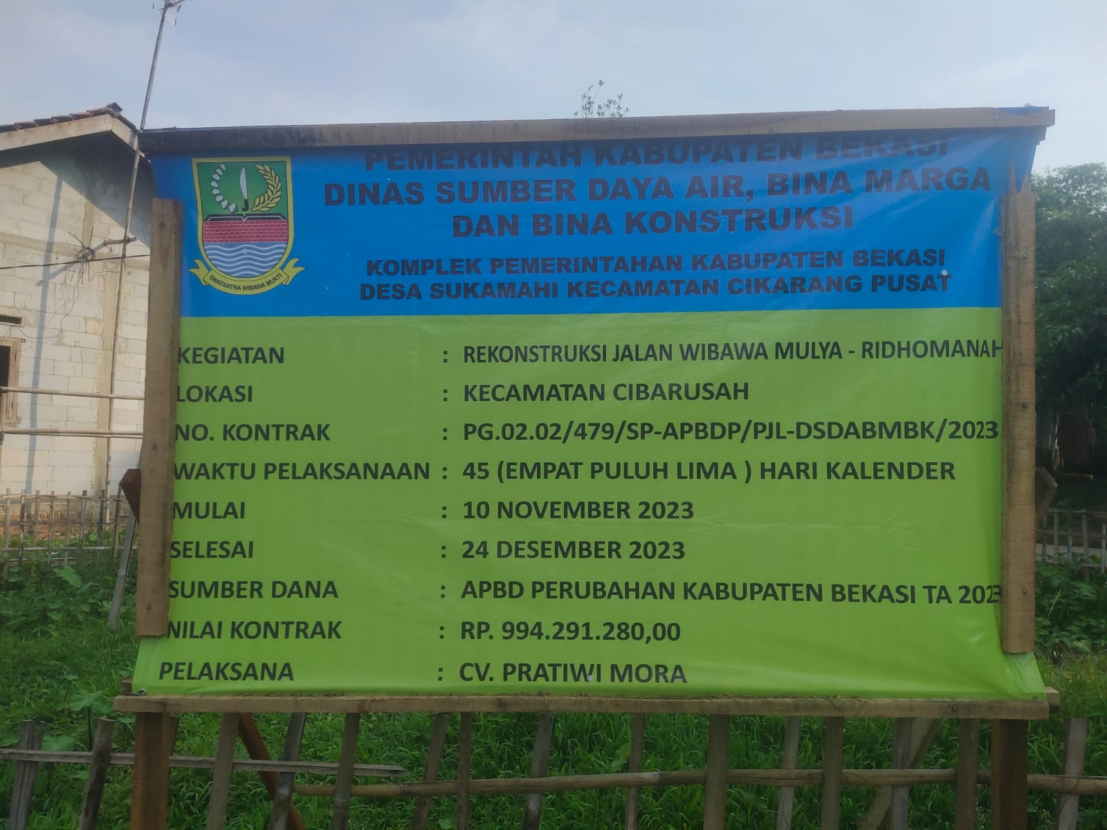 Proyek Pembangunan Rekonstruksi Jalan Wibawa Mulya - Ridomanah Diduga Tidak Sesuai Spesifikasi