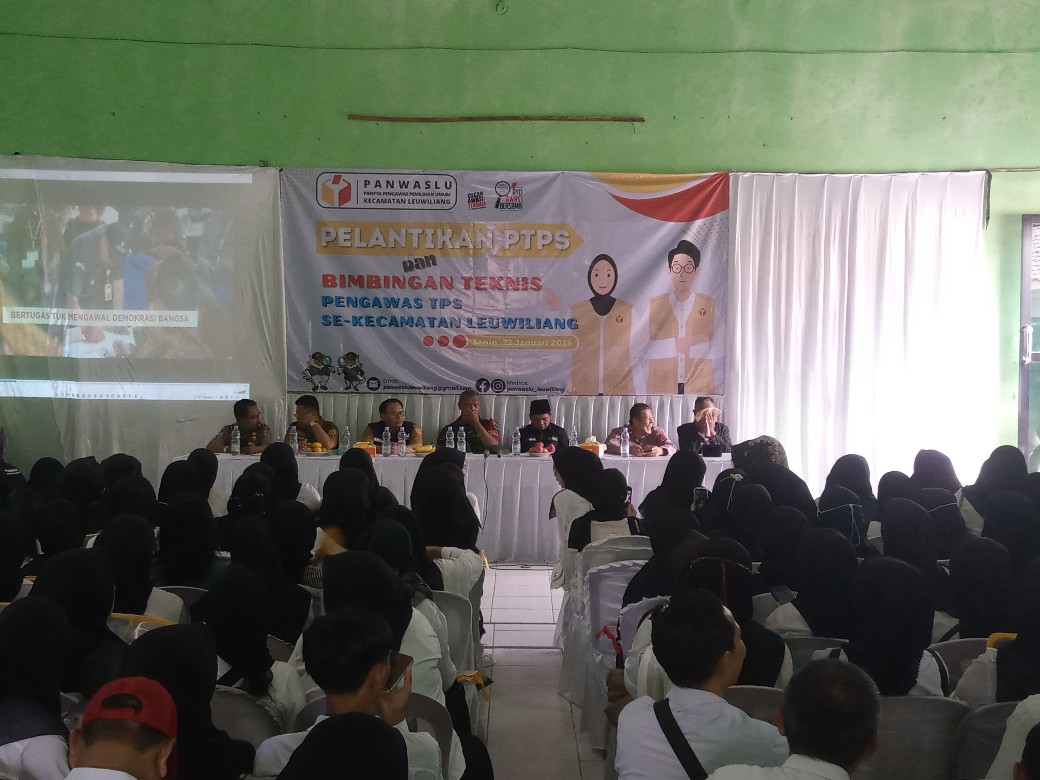 Panwaslu Kecamatan Leuwiliang gelar Pelantikan dan Bimtek PTPS Se-Kecamatan Leuwiliang