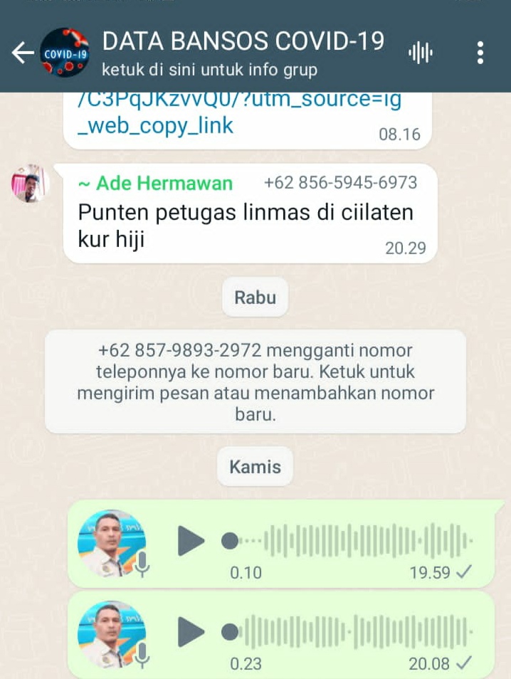 Beredar Voice Not WA Group Kepala Desa Di Sukabumi Memarahi ketua RT Karna Tak Sejalan dalam BerPolitik