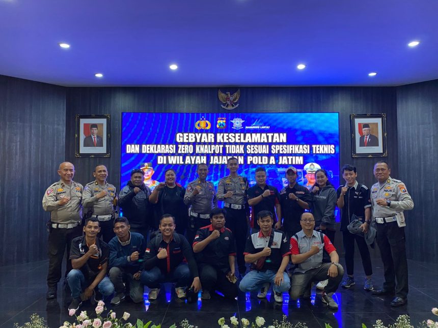 Ditlantas Polda Jatim Menggelar Deklarasi, Serta Kapolresta Malang Dan Gandeng Komunitas Zero Knalpot Brong