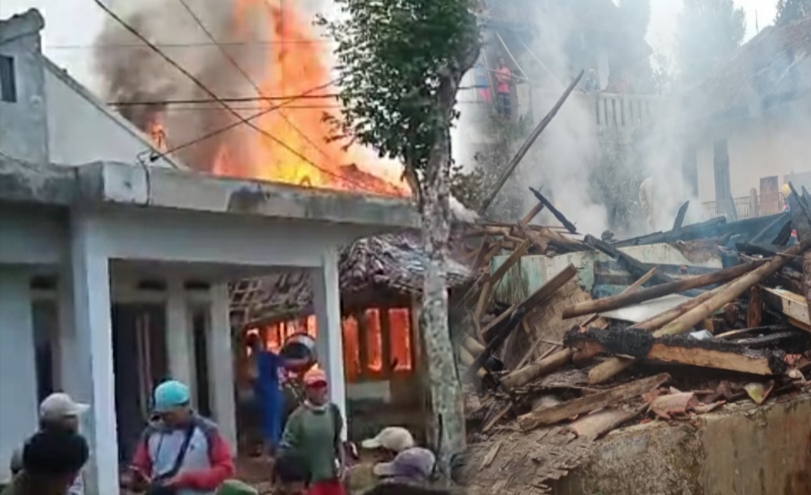 Di Duga Karna Konsleting Listrik Api Melahap Tiga Rumah Di Desa Sukamanis Kadudampit