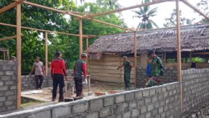 Manunggal Dengan Rakyat, Satgas TMMD 123 Kodim 1510/Sula Lanjutkan Sasaran Pembangunan Talud Sepanjang 200 meter