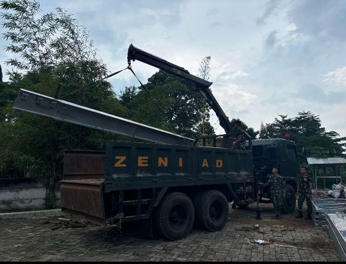 Pemulihan Infrastruktur Pasca Banjir Di Kab. Bogor, Kodam III/Slw Pasang Jembatan Bailey