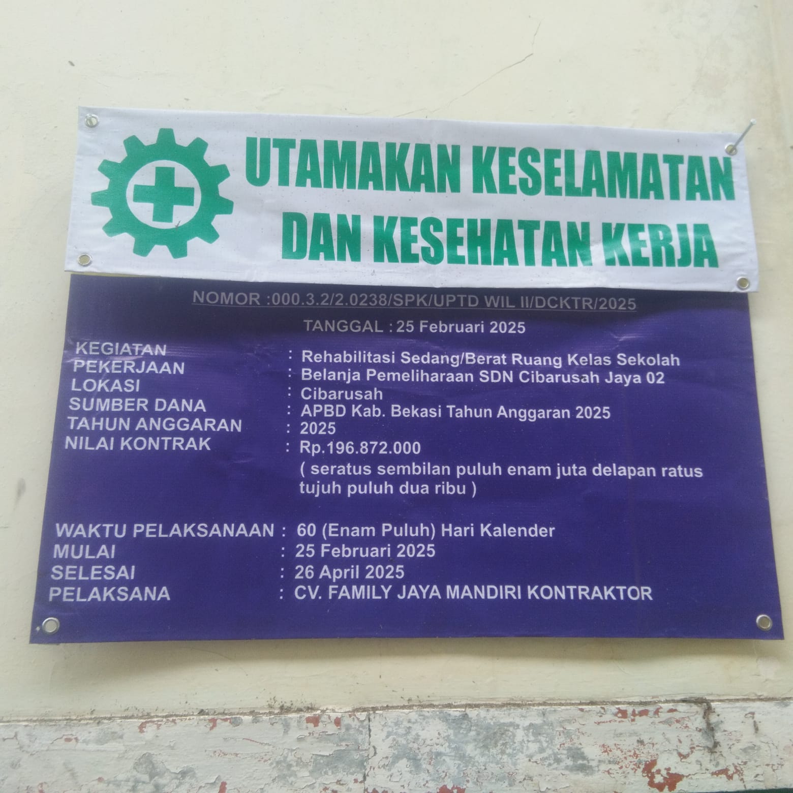 Proyek Rehabilitasi SDN Cibarusah Jaya 02 Diduga Tak Sesuai Spek, Pekerja Tanpa K3 dan Menginap di Sekolah