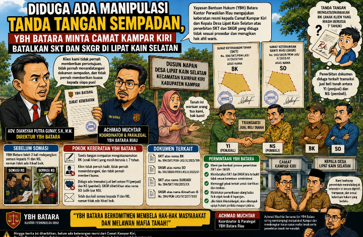 YBH Batara Ajukan Keberatan Resmi atas Penerbitan SKT dan SKGR di Kampar, Dugaan Cacat Prosedur Mengemuka