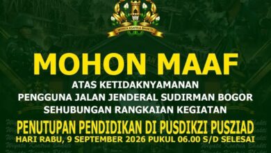Penutupan Pendidikan di Pusdikzi Pusziad, Pengguna Jalan Sudirman Bogor Diminta Antisipasi