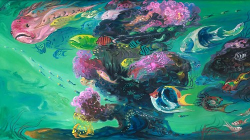 Art Review: Hendra Gunawan - Beautiful Sea World, 1975 | GLOBAL AUCTION