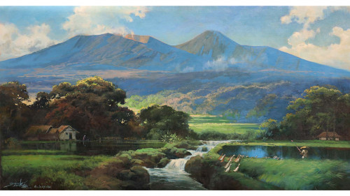 Monumental Landscape: "Mount Pangrango" By Basoeki Abdullah | GLOBAL AUCTION