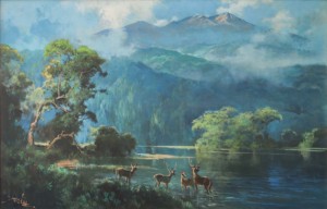 Basoeki Abdullah - Two Pairs Of Deer (Dua Pasang Rusa)