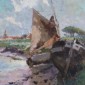 Pemandangan Sungai Dan Perahu Tertambat Di Flanders Belgia | Masterpiece Auction
