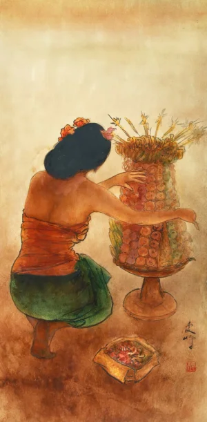 Lee Man Fong - Woman With Offering Lee Man Fong - Woman With Offering
