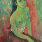 Han Snel - Green Topless Woman