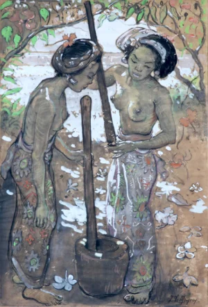 Adrien Jean Le Mayeur De Merpres - Two Balinese Women Adrien Jean Le Mayeur De Merpres - Two Balinese Women