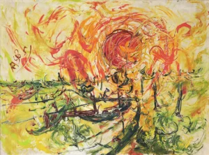 Affandi - Boats And The Sun