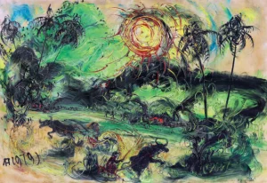Affandi - Plowing Rice Fields