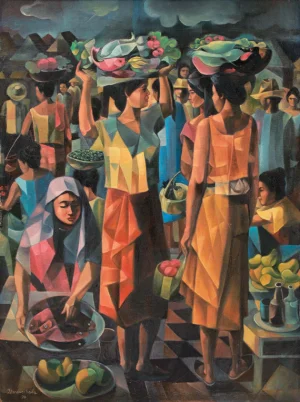 Vicente Manansala - Market Scene