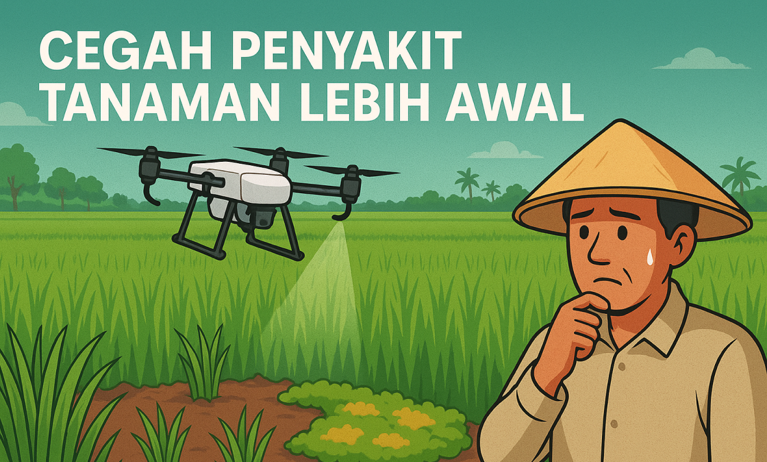 Cegah Penyakit Tanaman Sejak Dini dengan Bantuan Drone Semprot