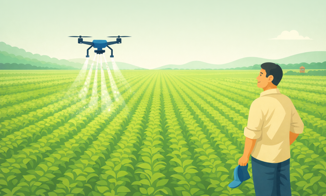 Semprot Lahan Lebih Cepat: Dari Seharian Jadi Hitungan Menit dengan Drone