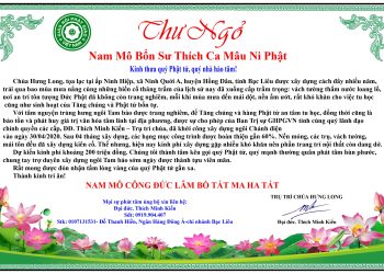 Bạc Liêu: Thư ngỏ – Về việc cúng dường xây dựng chùa Hưng Long