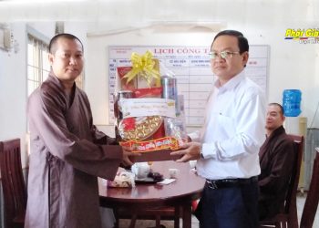 Bạc Liêu: Ban Trị sự Phật giáo huyện Đông Hải thăm và chúc Tết lãnh đạo huyện